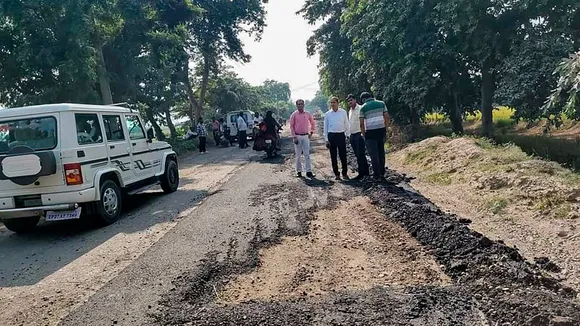 Road 'dug up' with bulldozer for 'commission' in UP's Shahjahanpur, CM orders for recovery from accused