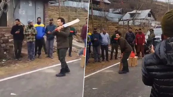 Kaun hai tumhara bowler? Tendulkar plays gully cricket in Kashmir