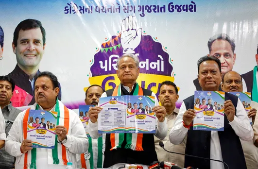 Gujarat polls: Cong promises 10 lakh jobs, 300 units free, LPG at 500