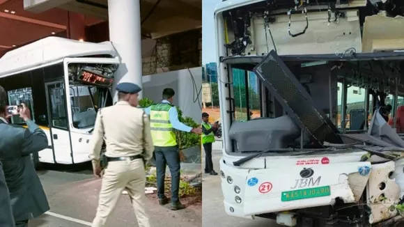 10 injured at Bengaluru airport as shuttle bus ferrying passengers hits pillar