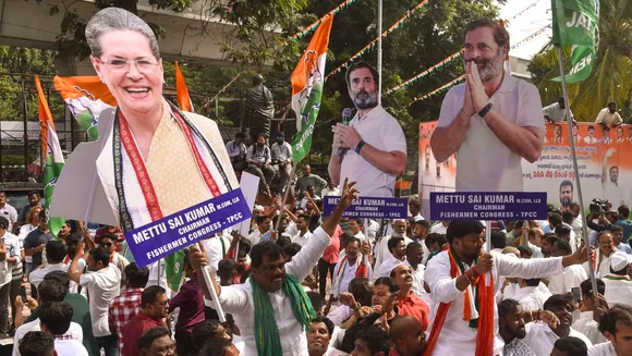 Telangana results: Congress in upbeat mood, cadre celebrate poll show