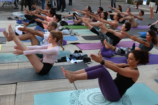 Yoga enthusiasts celebrate International Yoga Day in Israel