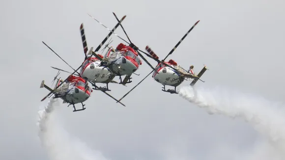 IAF's Sarang helicopter display team working hard for aerobatics display at Singapore Airshow 2024