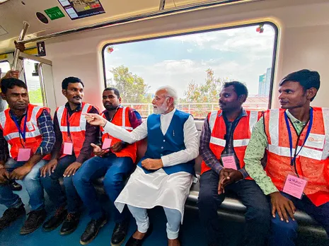 PM inaugurates new Metro line in Bengaluru, takes a ride with staff