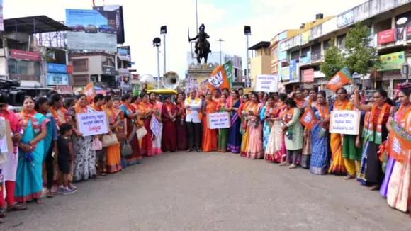 Karnataka: BJP stages statewide demo condemning Belagavi woman assault