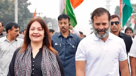 Bharat Jodo Yatra: Actor-filmmaker Pooja Bhatt walks with Rahul Gandhi