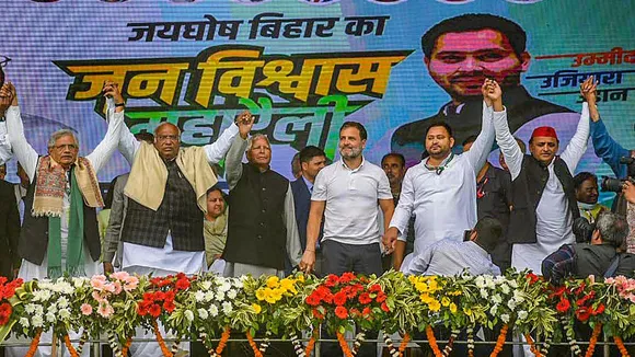 INDIA bloc leaders sound poll bugle at 'Jan Vishwas Maha Rally' in Patna