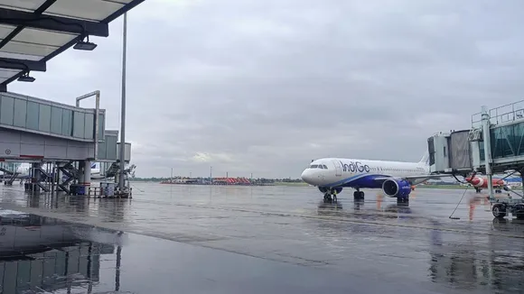 Waterlogging at the Kolkata Airport due to rainfalls ahead of the landfall of the Cyclone 'Remal', in Kolkata, Sunday, May 26, 2024
