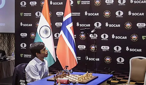 Chess World Cup final: Praggnanandhaa loses first tie-break game to Carlsen