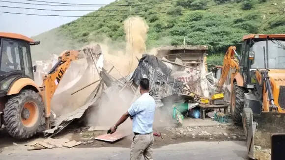 Authorities bulldoze structures used for pelting stones during Nuh clashes