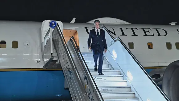 US Secretary of State Antony Blinken arrives in Delhi