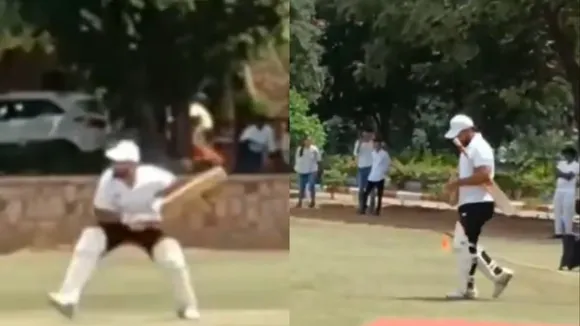 Rishabh Pant bats in a recreational game; shows progress