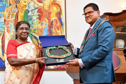 President Droupadi Murmu conferred with Suriname's highest civilian award