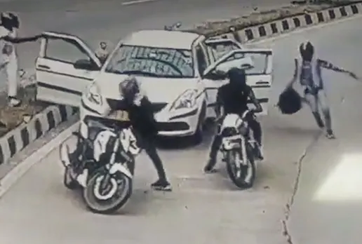 CCTV captures 4 bike-borne men intercepting car inside Pragati Maidan tunnel, robbing occupants