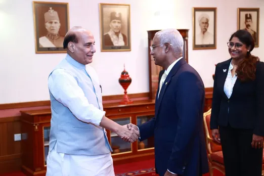 Rajnath Singh meets Maldivian President Solih in Male
