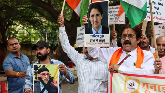 Protest at Jantar Mantra against Trudeau, United Hindu Front accuses him of supporting Khalistanis