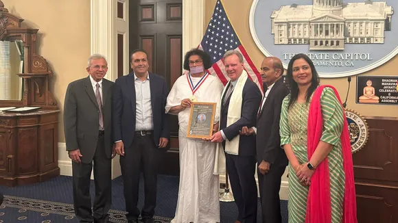Jain spiritual leader honoured with the US President's Gold Volunteer Service