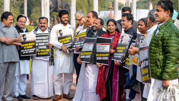 Opposition MPs stage protest in Parliament complex against suspensions