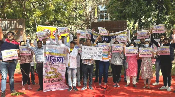Doctors stage protest demanding postponement of NEET-PG exam