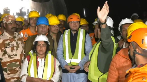 CM Dhami visits Uttarkashi tunnel collapse site; rescue efforts on, loose debris being stabilised