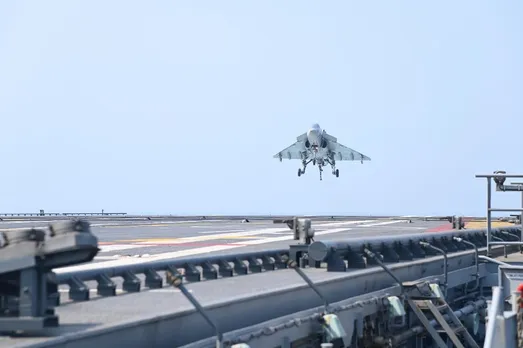Navy carry out landing of LCA onboard aircraft carrier INS Vikrant
