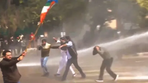 Police use water cannon against NSUI members protesting over Chandigarh mayoral polls 'rigging'