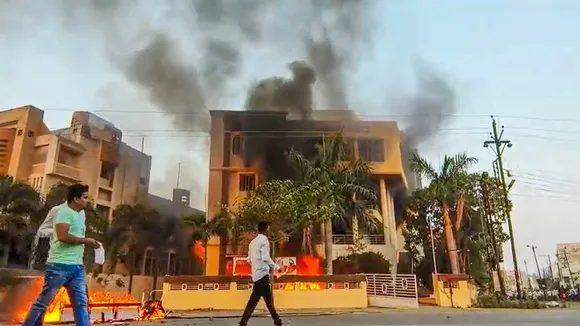 Maratha quota agitation: Panchayat body office torched in Jalna