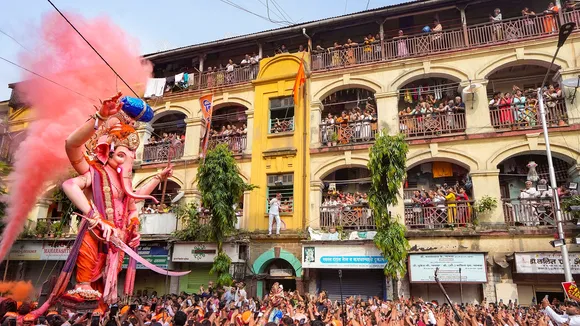 Ganesh visarjan processions begin in Mumbai as devotees bid farewell to their favourite deity
