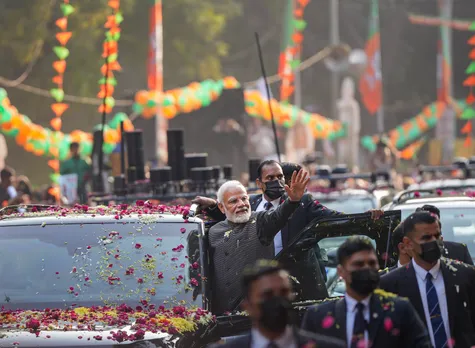 PM Modi holds roadshow as BJP national executive begins in Delhi