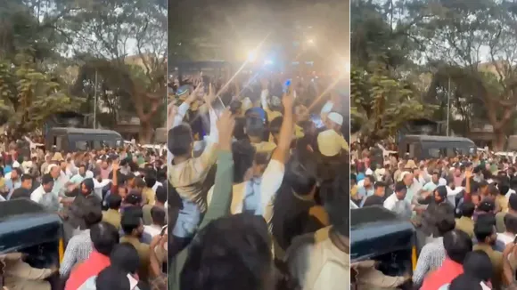 Lathicharge on Salman Azhari's supporters outside Mumbai police station