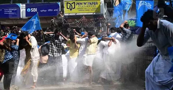 Clash erupts between police and KSU workers in Kerala