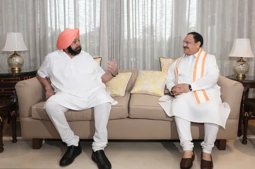 BJP chief J P Nadda meets Amarinder Singh in Mohali