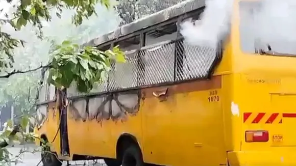Maharashtra: School bus catches fire in Palghar; children escape unhurt