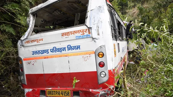 Two killed, 38 injured as bus falls into gorge on Mussoorie-Dehradun road