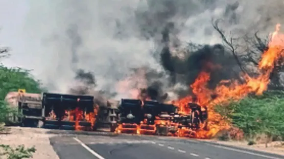 Chemical tanker hits roadside eatery in Rajasthan; 2 men burnt alive
