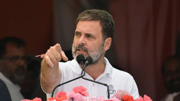 Congress leader Rahul Gandhi addresses a public meeting for Lok Sabha elections, in Khusrupur, Patna, Monday, May 27, 2024