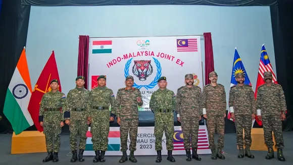 Joint training exercise of Indian and Malaysian armies