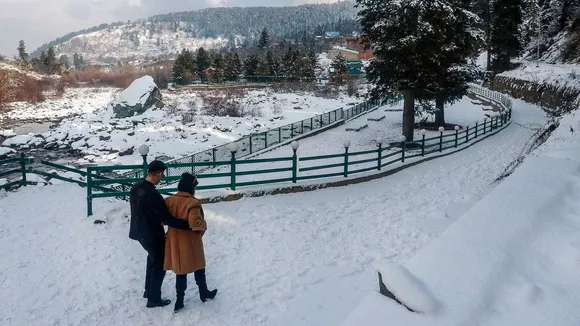 Fresh snowfall in many higher areas of Kashmir