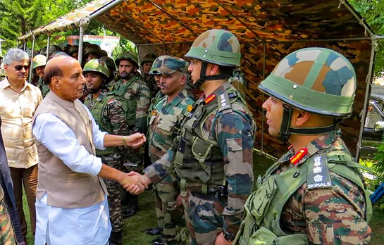 One terrorist killed as defence minister Rajnath Singh visits Rajouri