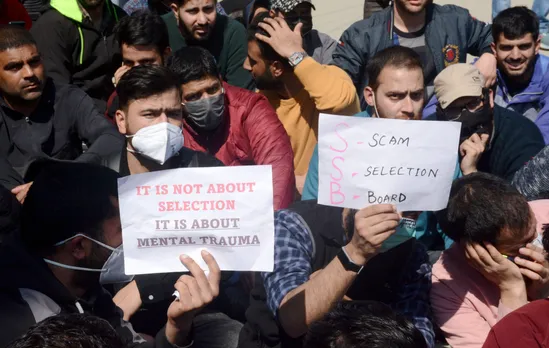 JKSSB: Job aspirants protest against firm conducting recruitment exams in Kashmir