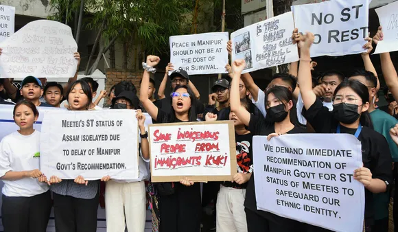 Manipuris in Guwahati hold protest, demand action against those involved in violence