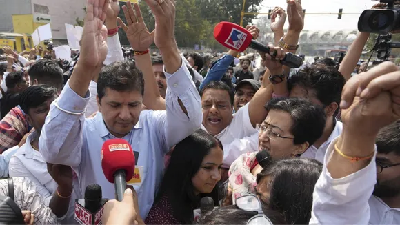 AAP's Saurabh Bharadwaj detained as party leaders, workers protest against Kejriwal's arrest