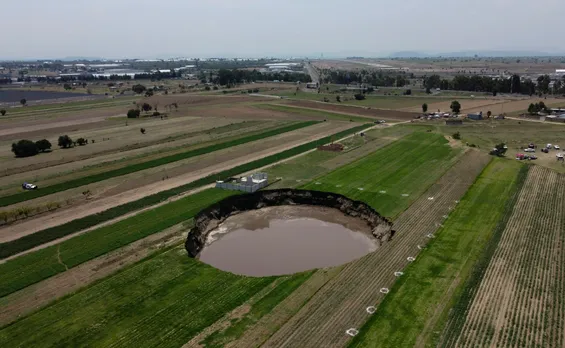 Some sinkholes, like this one in Mexico, can get very big.