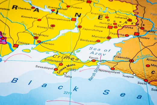 Map of Black Sea including Novorossiysk.