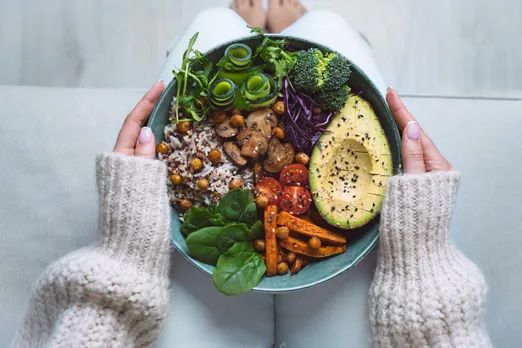 A bowl of vegan foods