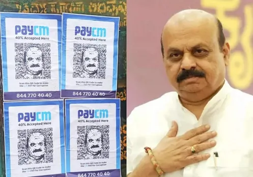 Congress puts up 'PayCM' posters at BJP's party office near Bengaluru