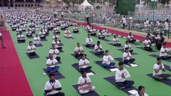 PM Modi leads Yoga day celebrations from Mysuru