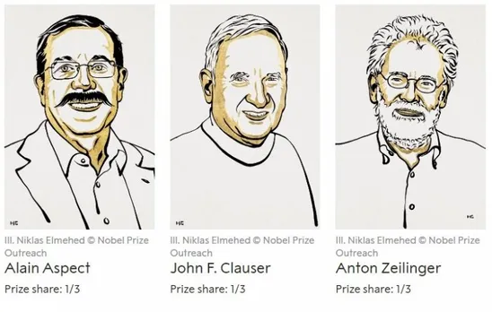 Physicists Alain Aspect, John F Clauser and Anton Zeilinger shares Nobel Prize for work on quantum science