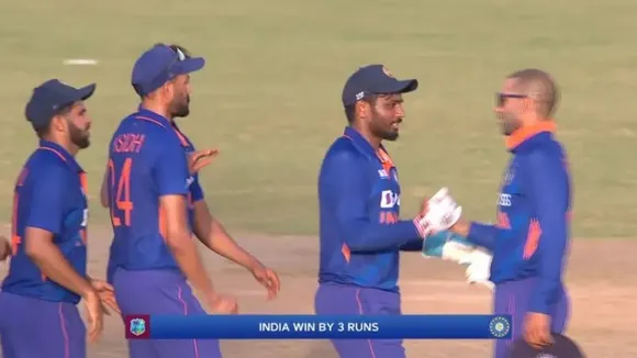 India pull off last ball win over West Indies in first ODI