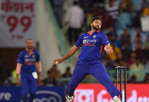 Indias Shardul Thakur bowls during the 1st ODI cricket match between India and South Africa